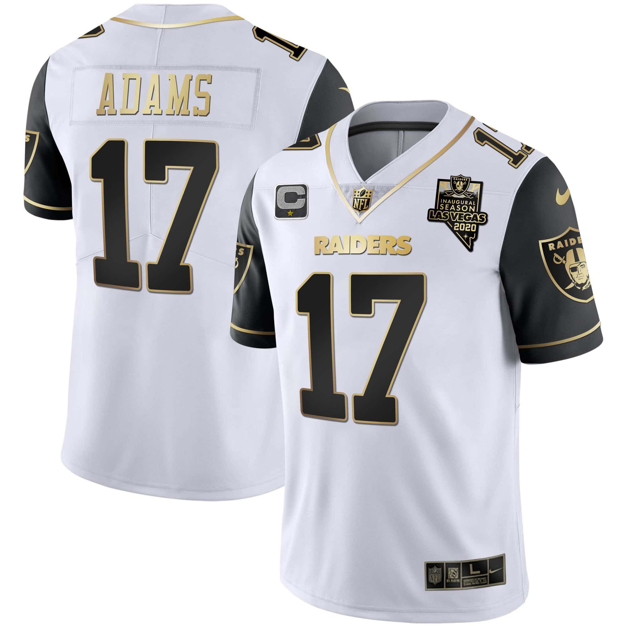 Men Oakland Raiders #17 Adams 2024 Nike Vapor White Gold & Black Inverted Limited NFL Jersey style 1